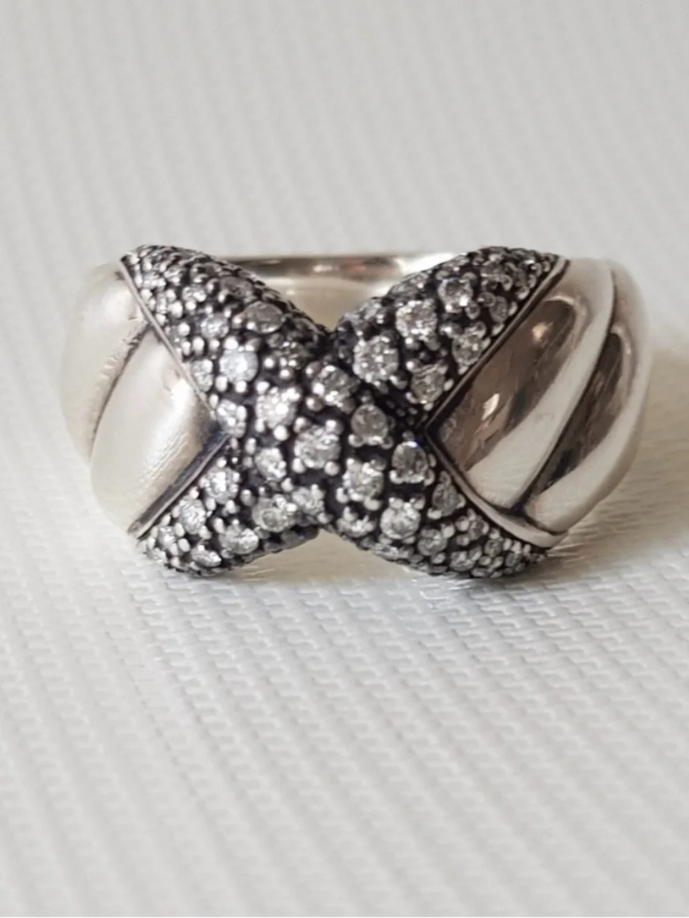 David Yurman Midnight Melange X Ring With Diamonds